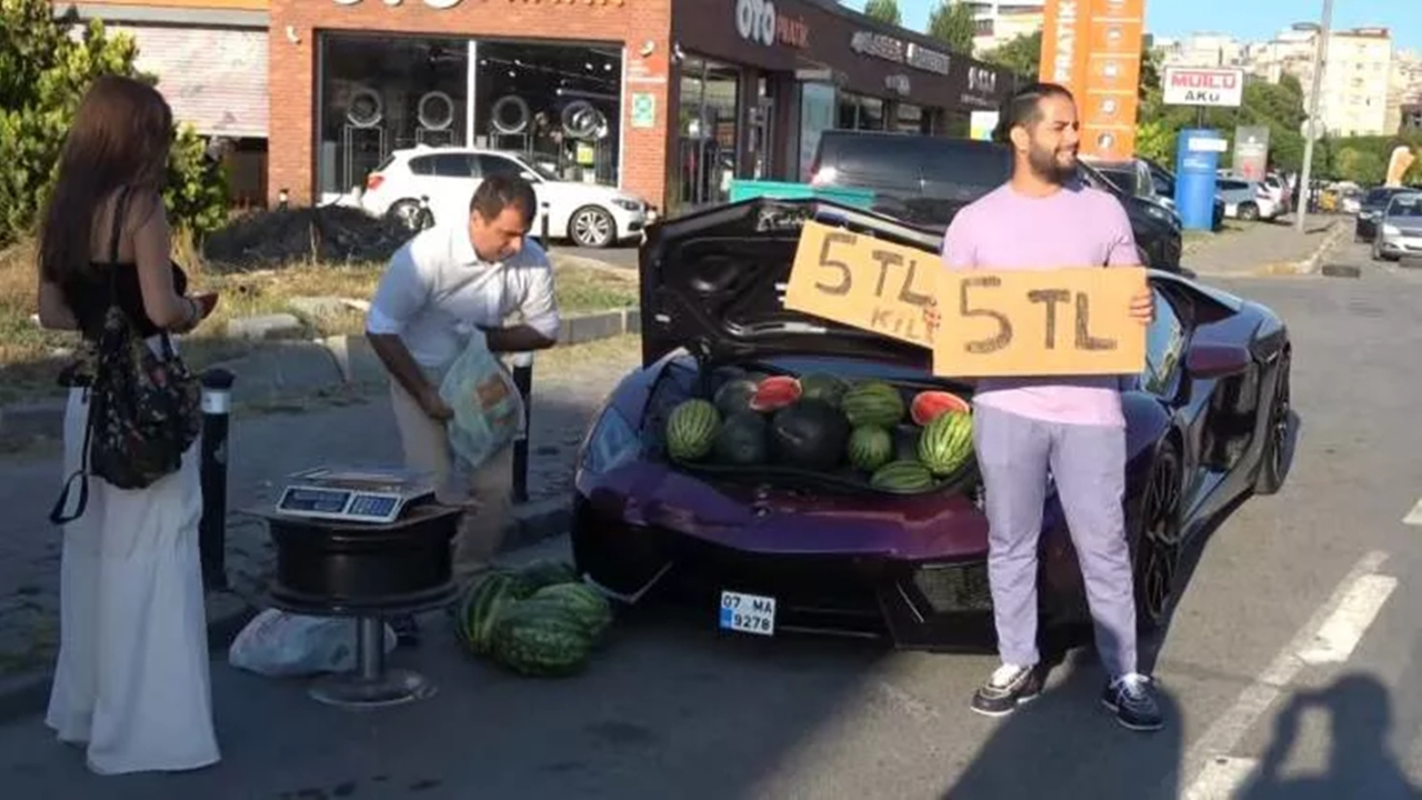 Lamborghini ile karpuz satışına ceza