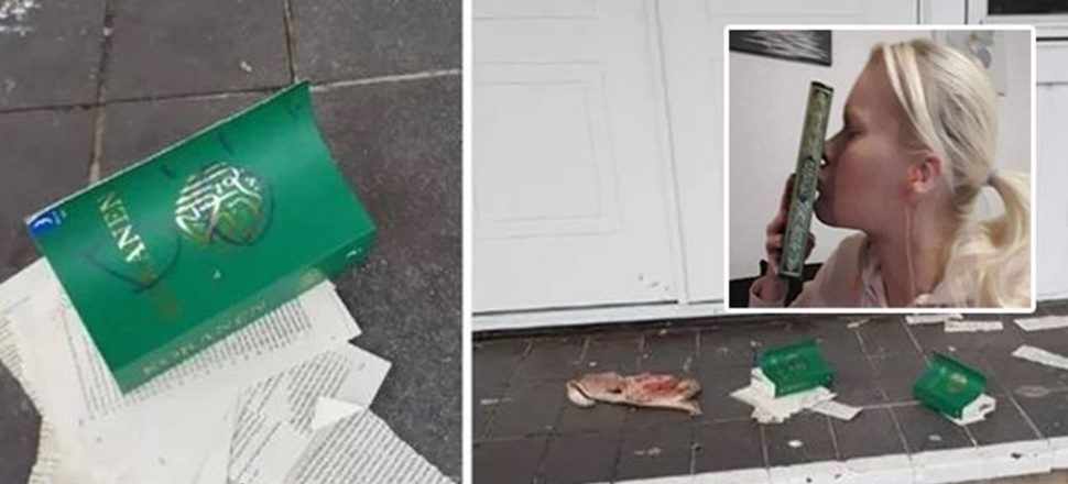 Hristiyan genç kız Kuran'ı-Kerim  öpme kampanyası başlattı