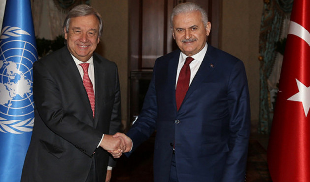 Başbakan Yıldırım  BM Genel Sekreteri Guterres ile ortak açıklama yaptı