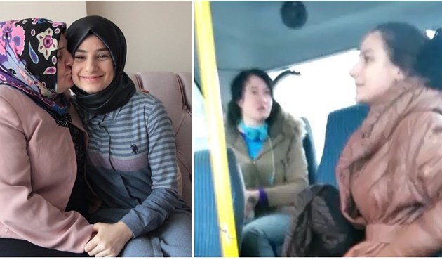 "Başıma bir tülbent koymaya çalıştı... Küfürler yağdırmaya başladı!"