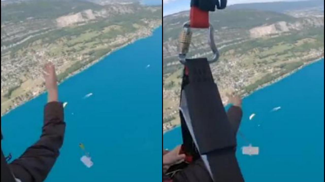 Yamaç paraşütü yapan kadın 11 bin TL'lik telefondan oldu