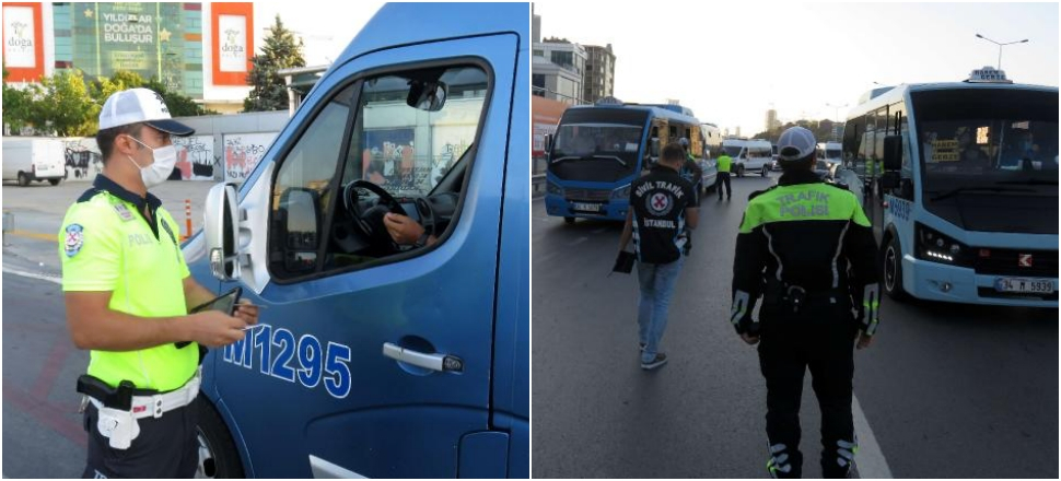 Minibüslere ayakta yolcu denetimi