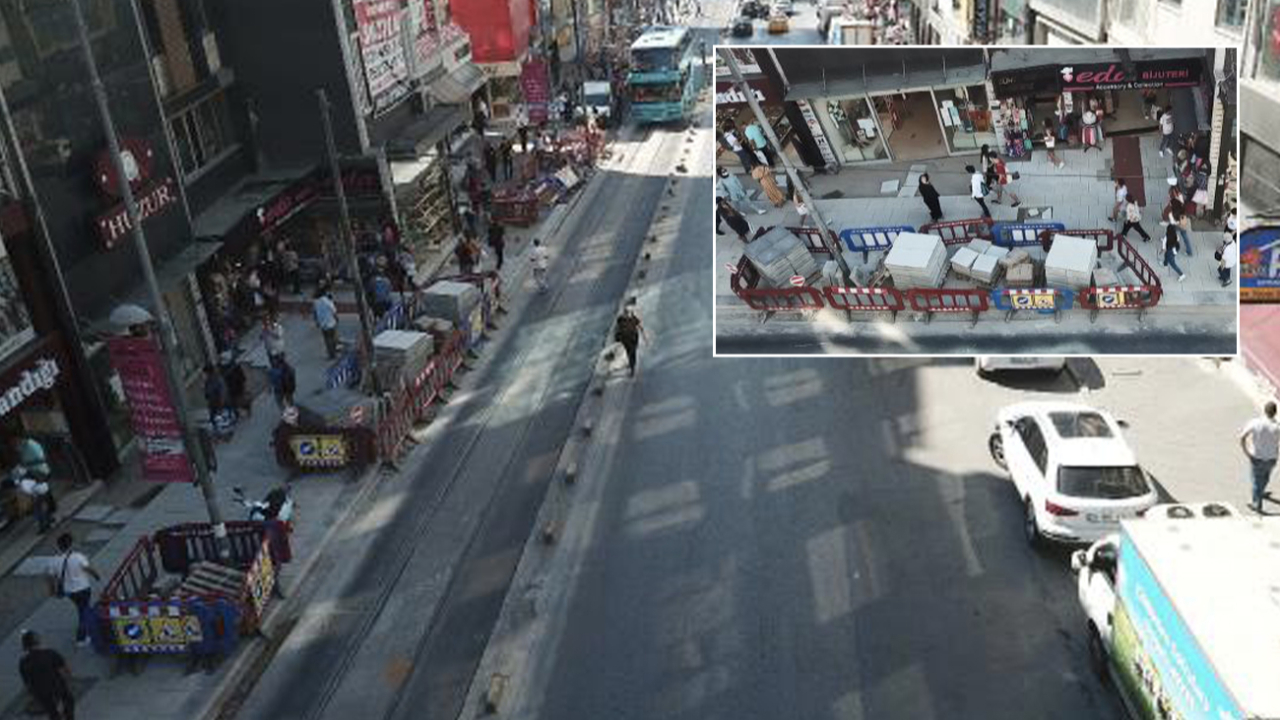 Kadıköy'de bitmeyen kaldırım çalışması isyan ettirdi