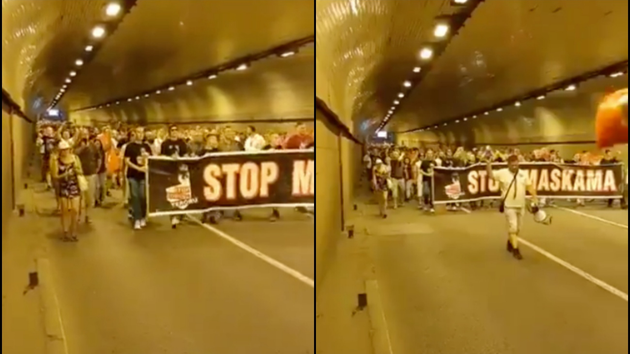 Avrupa'nın göbeğinde 'maskeye hayır' protestosu