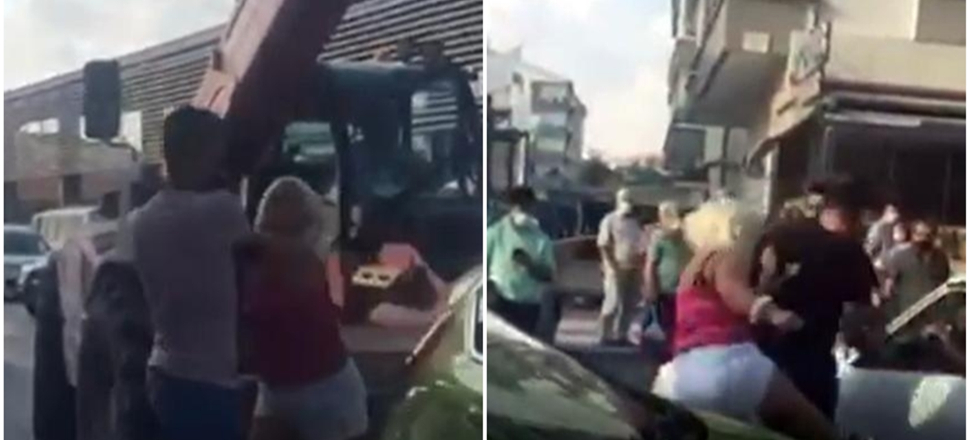 Kadın ve erkek sürücü birbirine girdi