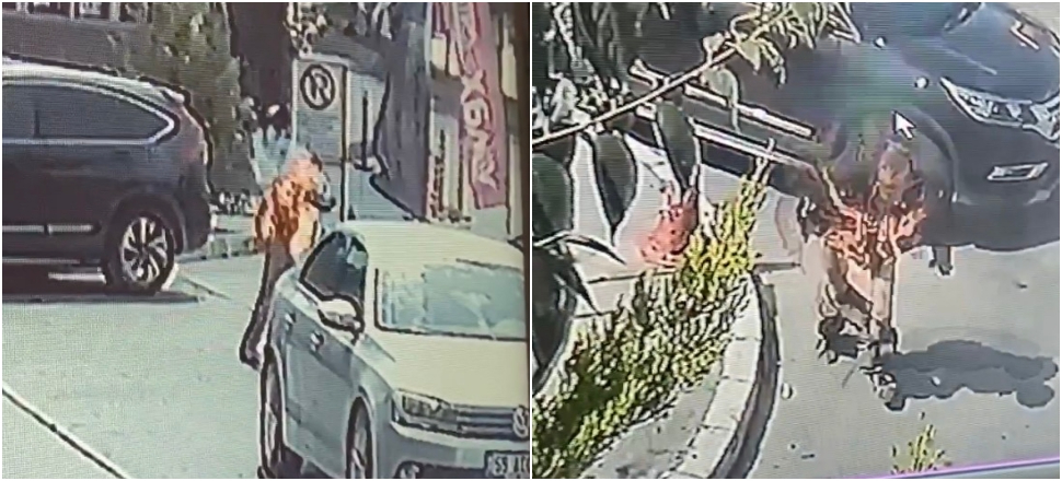 Akaryakıt istasyonunda kendisini yaktı