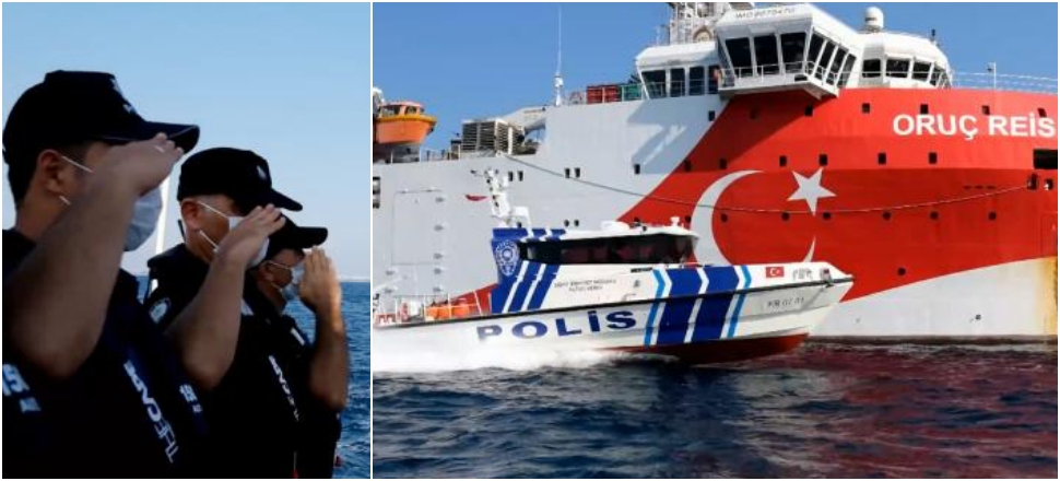 Polis ekipleri Oruç Reis'i selamladı