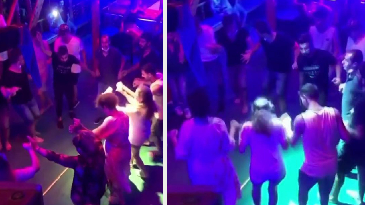 Tur teknesinde koronavirüse rağmen halay çektiler!