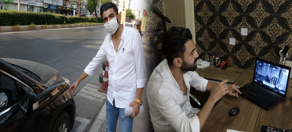 32 dakikada dinlene dinlene arabaya zarar verdi!