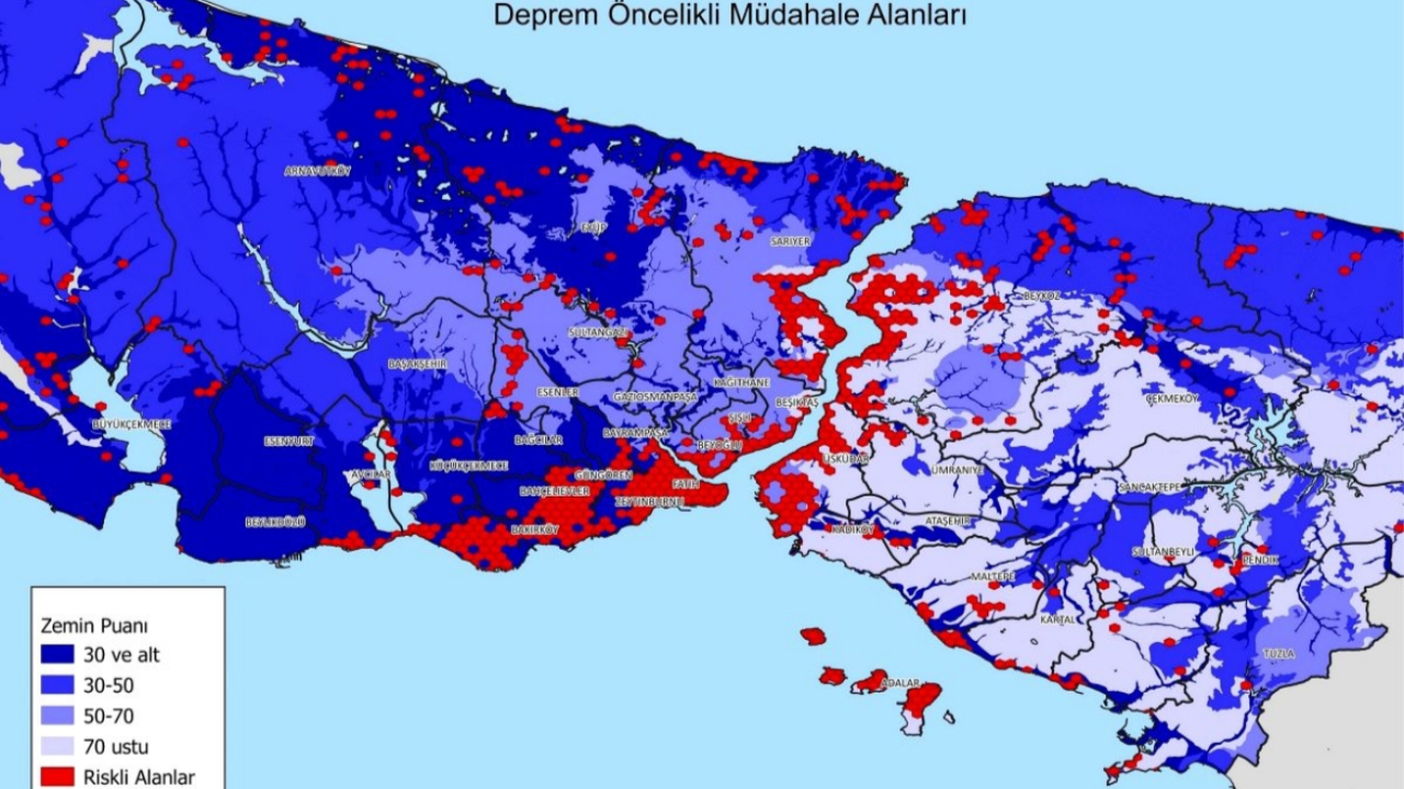 İstanbul'un yeni deprem haritası!