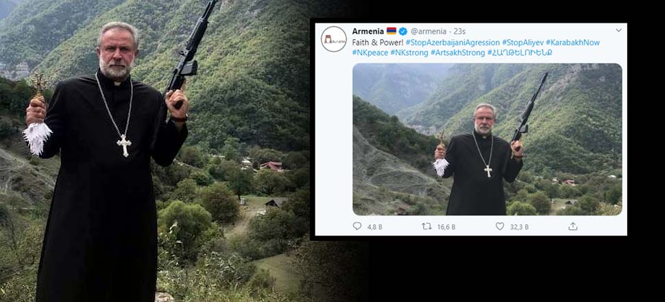 Ermenistan'dan Kalaşnikoflu rahiple kışkırtma!