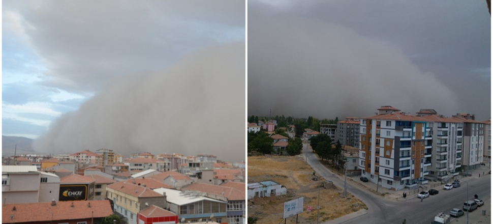 Konya'da dev toz bulutu oluştu
