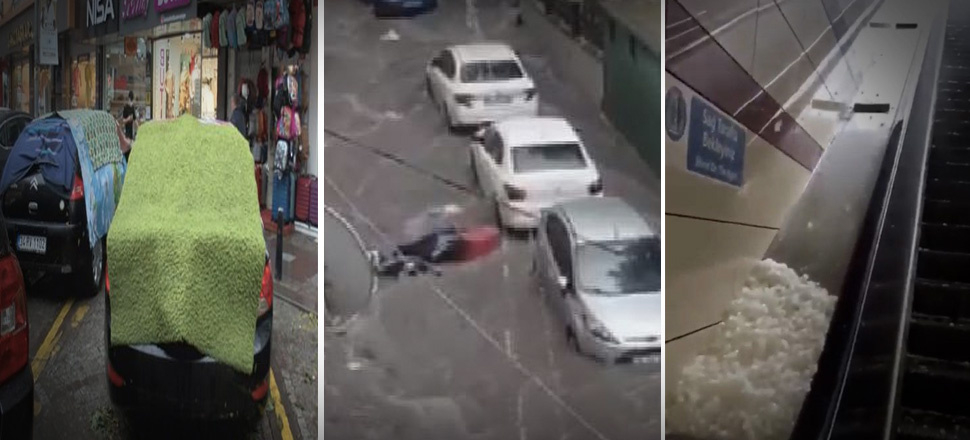 Araçlarını korumak için zamanla yarıştılar!
