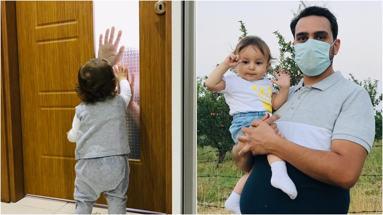 Oğlunu sadece kapı arkasından sevebiliyor