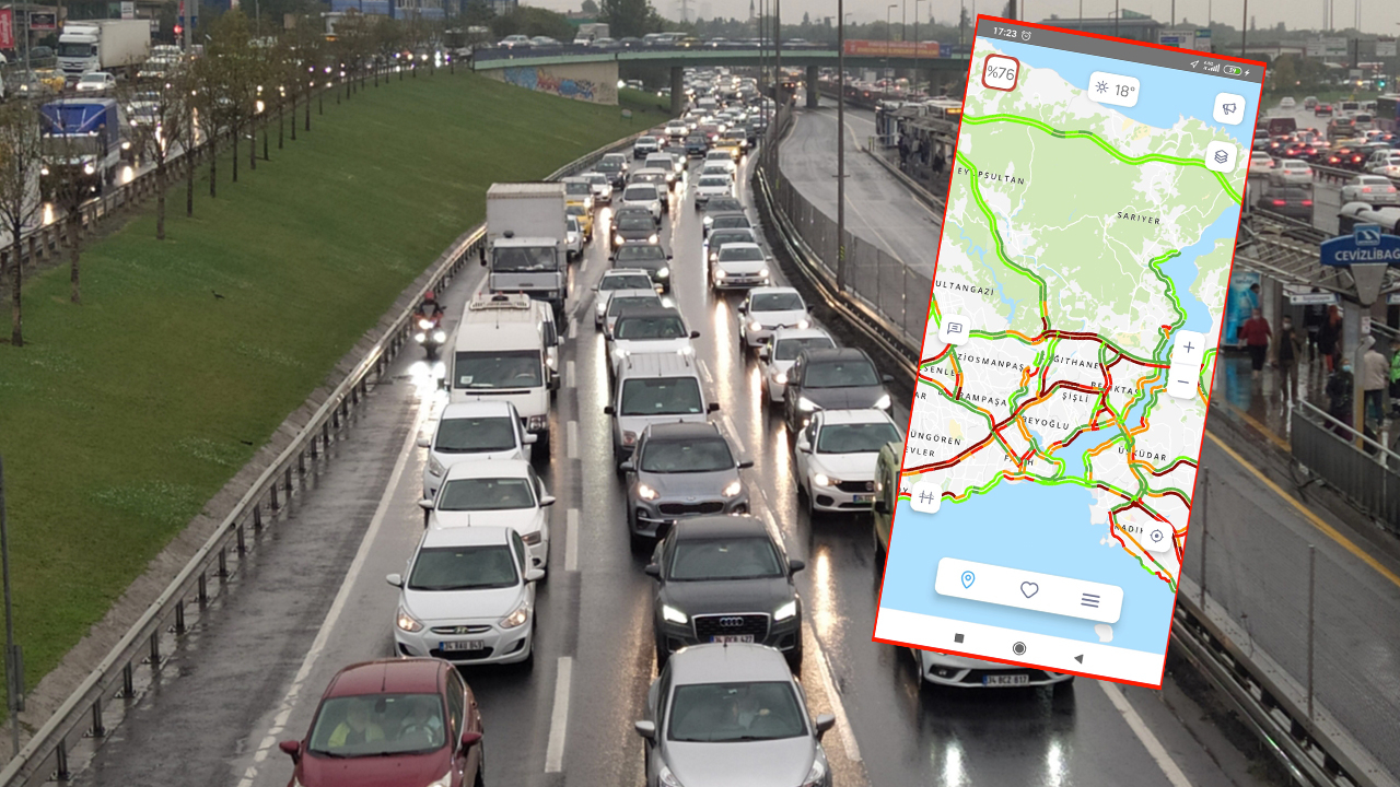 İstanbul'da trafik yoğunluğu yüzde 80'e dayandı