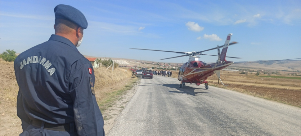 Ağır yaralıya helikopterli müdahale