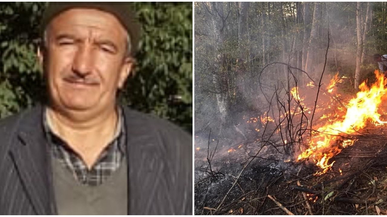 Müdahale etmek isterken alevlerin arsında kaldı