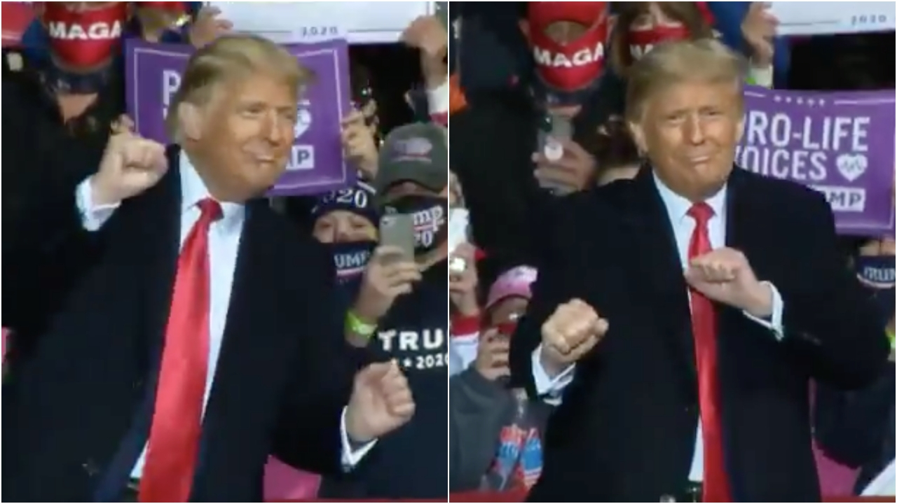 Koronayı yenen Trump'tan dans şovu