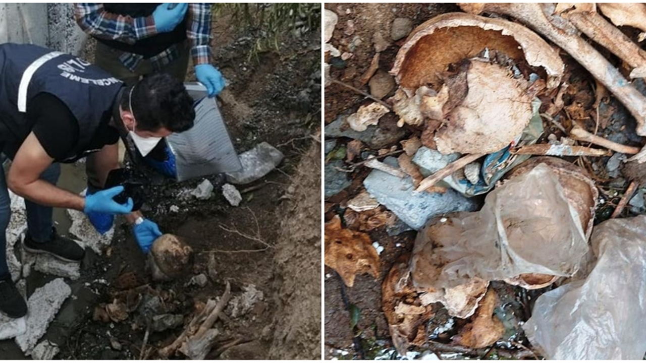 İnşaat alanında 3 kişiye ait kemikler bulundu