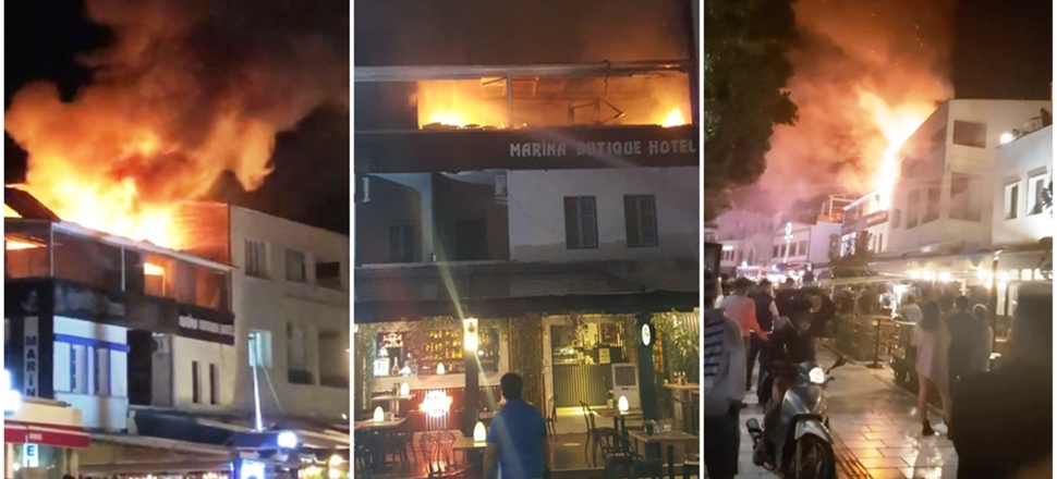 Butik otel alev, alev yandı