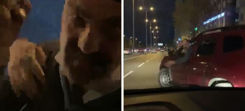 Avcılar'da önünü kestiği sürücünün aracını yumrukladı!