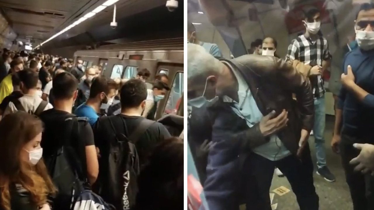 İstanbul metrosunda panik anları!