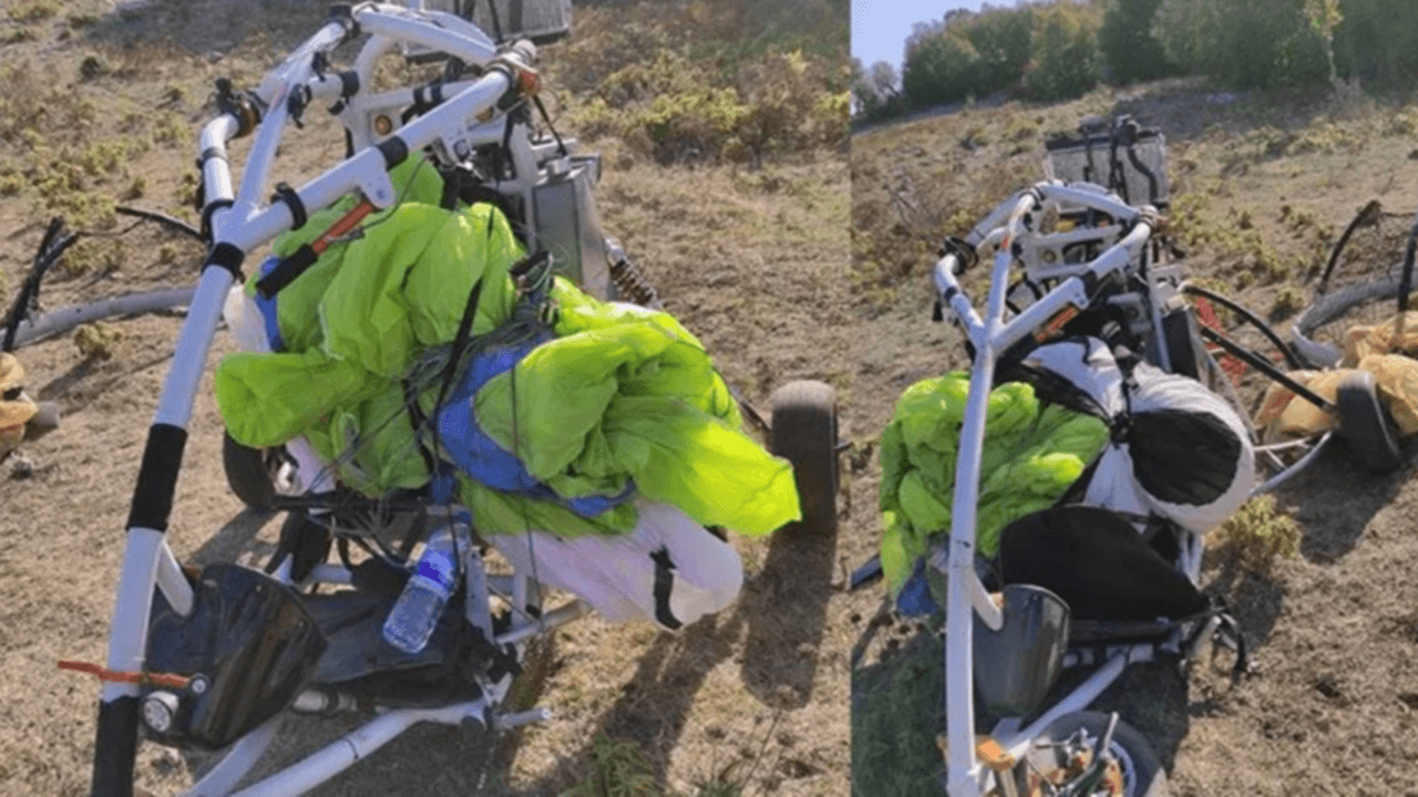 İşte PKK'lı hainlerin geldiği paramotor