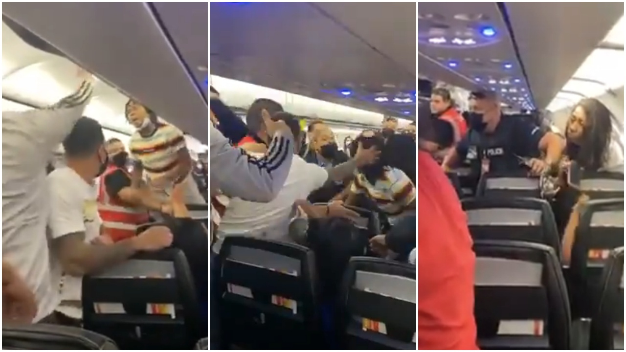 Uçakta tekme tokat maske kavgası