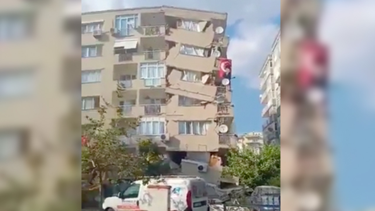 Depremin ardından İzmir'de ürküten görüntüler!