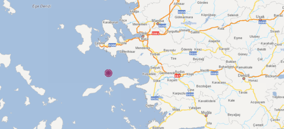 Bir deprem de Urla açıklarında