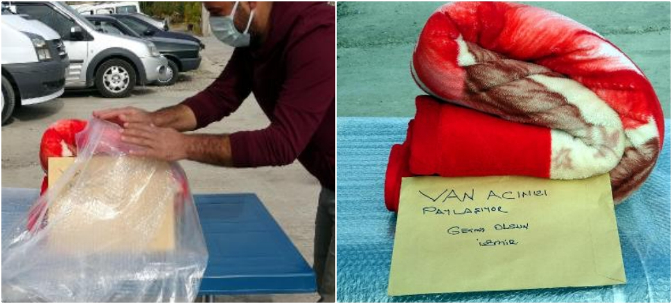 Vanlı depremzede battaniyesini İzmir'e gönderdi