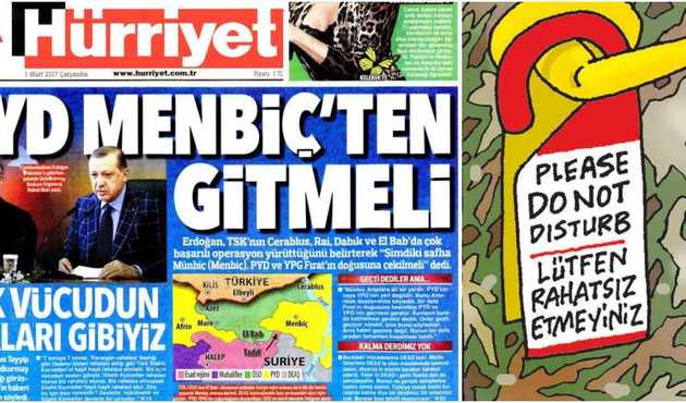 Hürriyet gazetesi bu kez de birinci sayfadan 'Asker uyuyor' mesajı verdi!