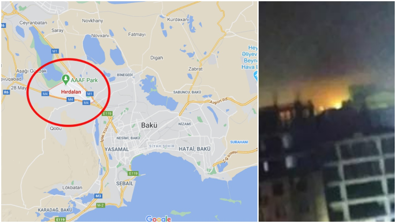 Bakü'ye yakın kasabada şiddetli patlama!