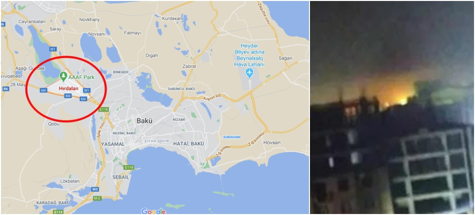 Bakü'ye yakın kasabada şiddetli patlama!