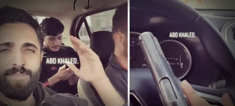 Kontrol noktasından geçerken elindeki tabancayla video çeken kişi yakalandı!