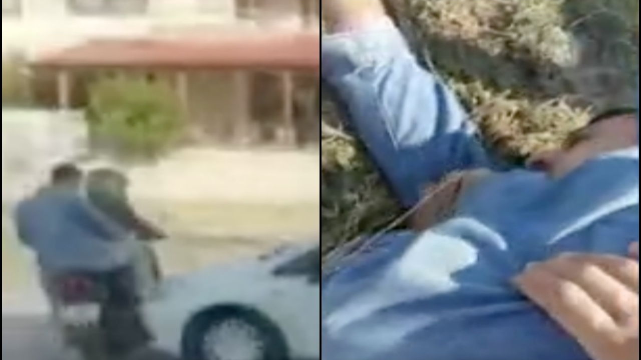Kaza yerini çekerken başka kazayı da kaydetti