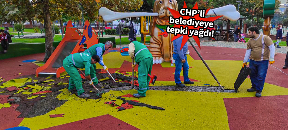 Küçükçekmece'deki çocuk parkında PKK sembolü!