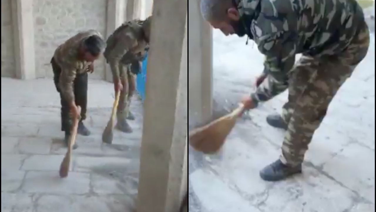 Azerbaycan askeri işgalden kurtarılan Şuşa Camii'ni temizledi