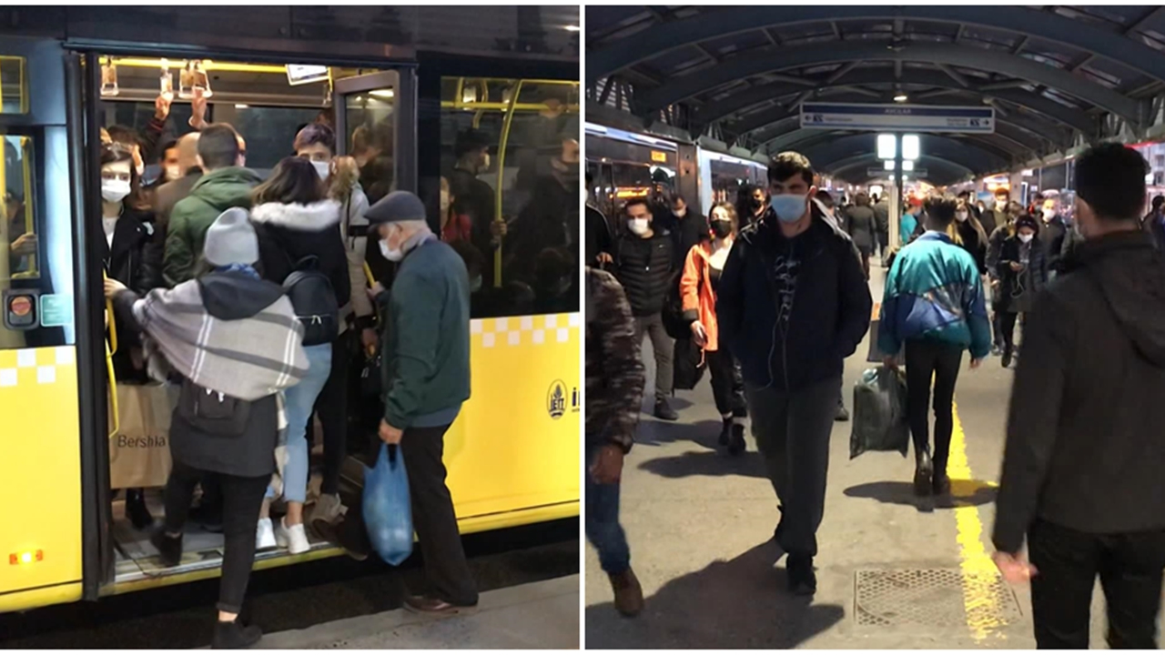Metrobüslerde ürküten kalabalık