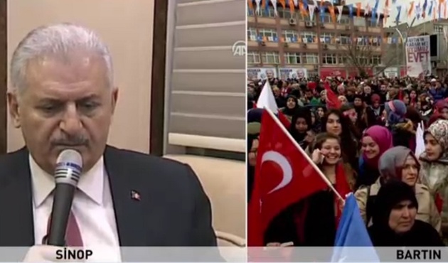 Başbakan Binali Yıldırım telekonferans yoluyla Bartın'a seslendi