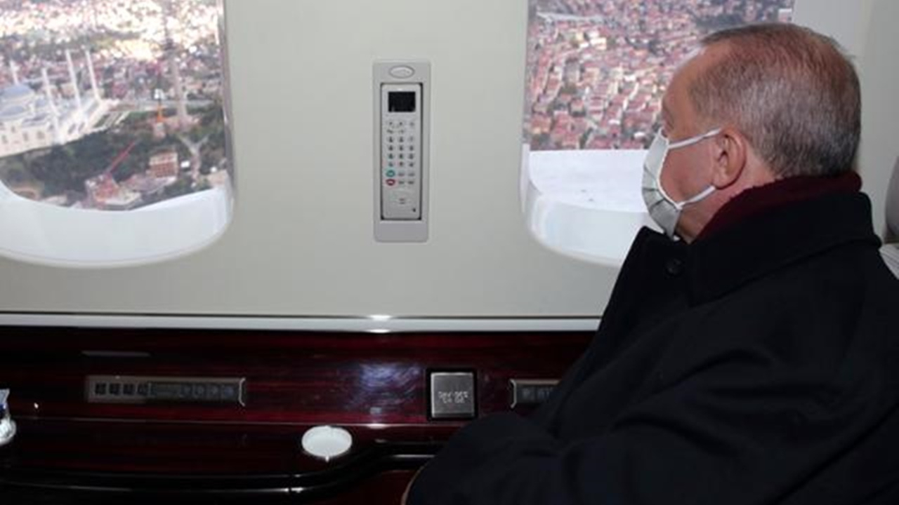 Erdoğan çalışmaları havadan inceledi