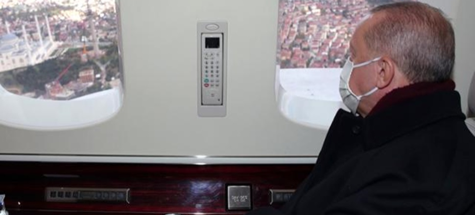 Erdoğan çalışmaları havadan inceledi