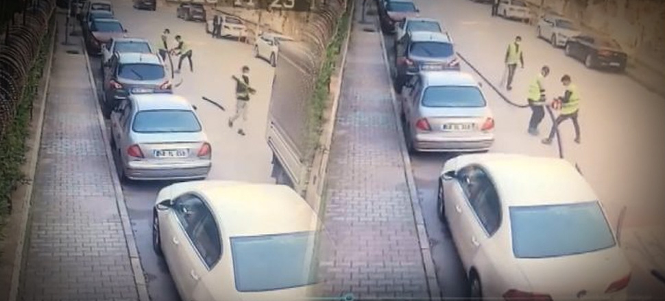 Sokak ortasında güpegündüz kablo hırsızlığı!