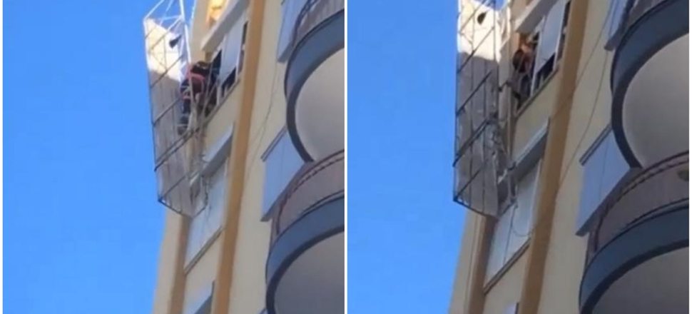 Metrelerce yükseklikte asılı kaldılar