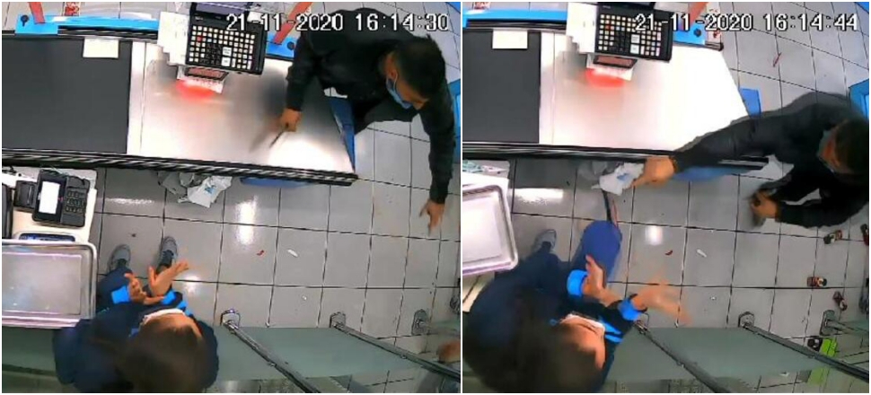 Bıçaklı soyguncudan çalışana tebrik