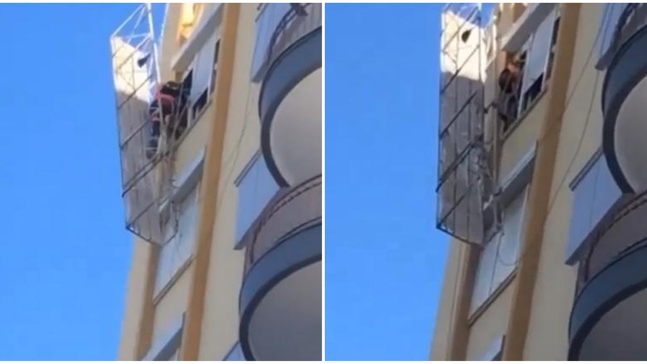 Boya yapan işçiler ölümle burun buruna geldi