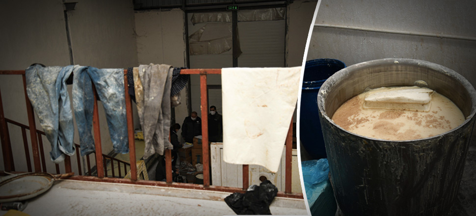 Kayseri'de sahte peynir işletmesine düzenlenen baskında 3 ton süt ürünü imha edildi!