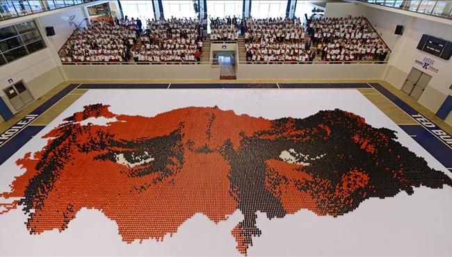 32 bin karton bardakla Türkiye haritası yaptılar!