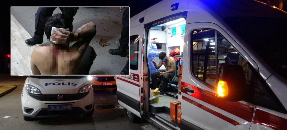 Başına çivili sopa ile vurulan yaralıya ambulansta linç