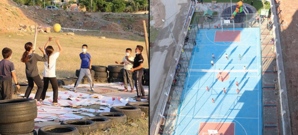 Siirtli çocuklar yeni voleybol sahalarına kavuştu